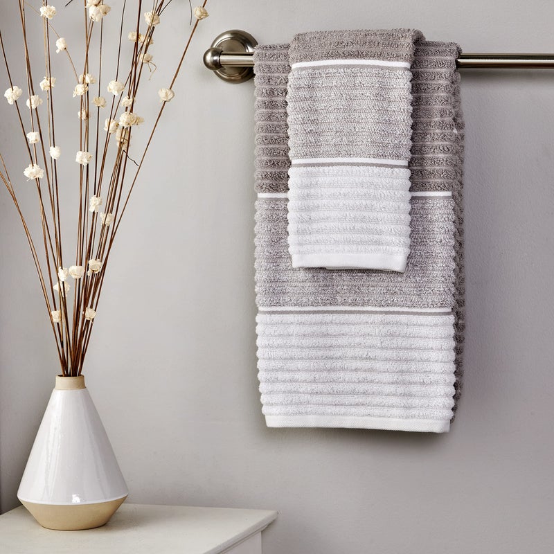 SKL Home Planet Ombre 100% Turkish Cotton Premium Bath Towel, 600 GSM, Soft & Absorbent, Taupe - Image 5
